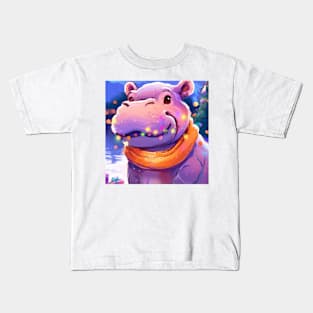 Cute Hippopotamus Drawing Kids T-Shirt